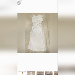 Susana Monaco Gathered Sleeveless Stretchy White Dress Size M